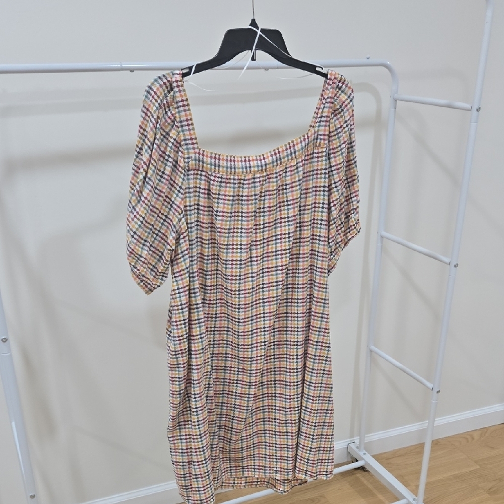 Old Navy Multicolor Checkered Midi Dress - Picture 3 of 3